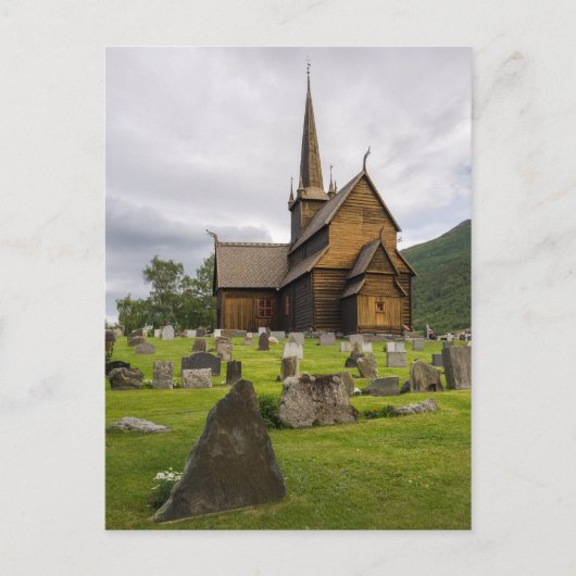 Stave-kerk met begraafplaats in Noorwegen Briefkaart (Voorkant)