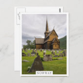 Stave-kerk met begraafplaats in Noorwegen Briefkaart (Voorkant / Achterkant)