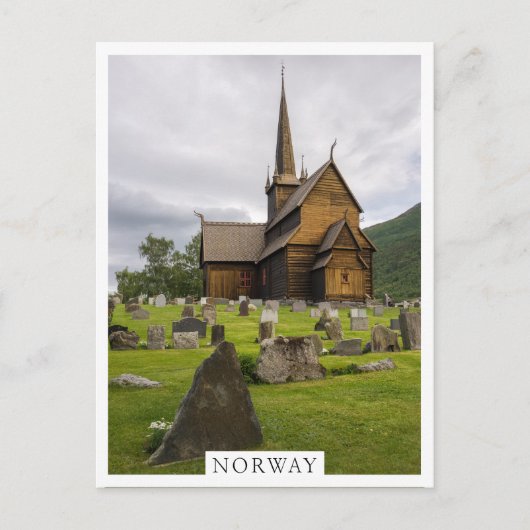 Stave-kerk met begraafplaats in Noorwegen Briefkaart (Voorkant)