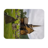 Stave-kerk met begraafplaats in Noorwegen Magneet (Horizontaal)