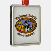 Staven bij het Dog Park Metalen Ornament (Rechts)