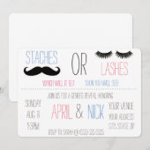 Staven of Lashes Genderuitnodiging onthullen Kaart (Voorkant / Achterkant)