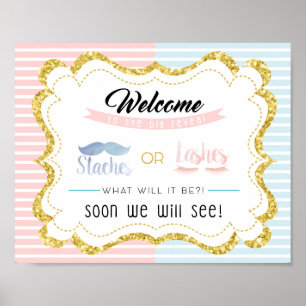 Staven of Lashes Welkomstteken Geslacht weergeven Poster