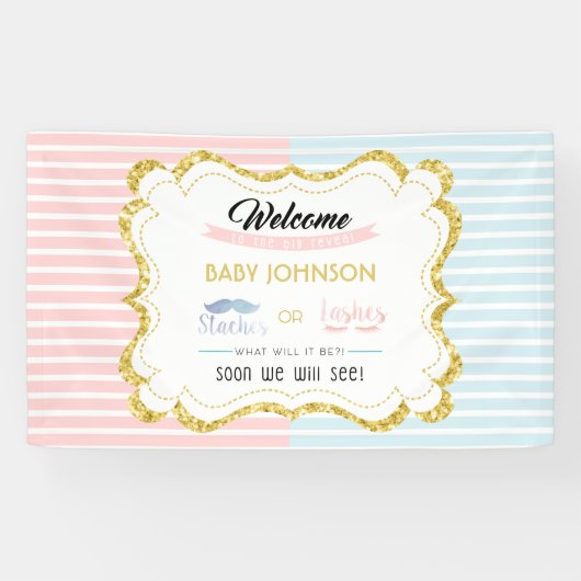 Staven of Lashes Welkomstteken Geslacht weergeven  Spandoek (Horizontaal)