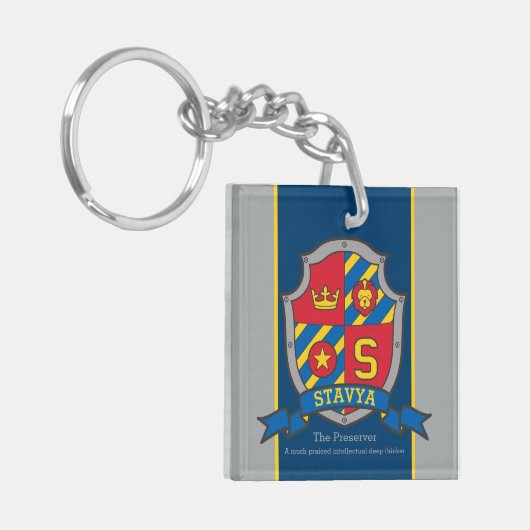 Stavya naam betekent letter S ridder crest custom Sleutelhanger (Voorkant Links)