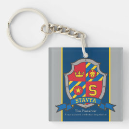 Stavya naam betekent letter S ridder crest custom Sleutelhanger