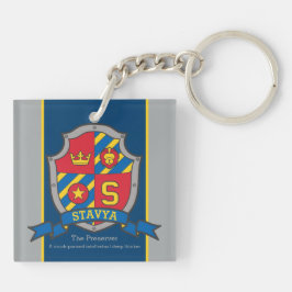Stavya naam betekent letter S ridder crest custom Sleutelhanger