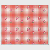 Stawberry Barn Red Gingham Cadeaupapier (Vlak)