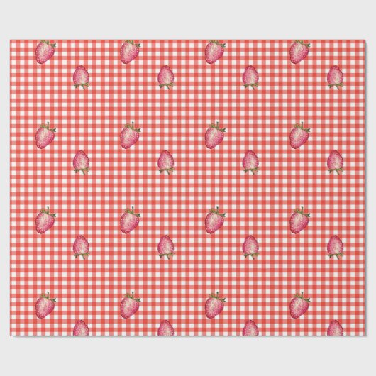 Stawberry Barn Red Gingham Cadeaupapier (Vlak)