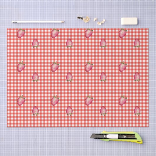 Stawberry Barn Red Gingham Tissuepapier (Craft)