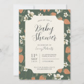 Stawberry Floral Baby shower Invitation Kaart (Voorkant)