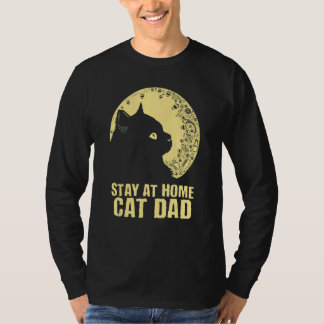 Stay at Home Cat Dad Cat  Father's Day Kitten Pare T-shirt