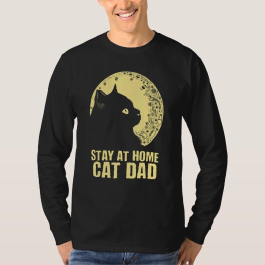 Stay at Home Cat Dad Cat  Father's Day Kitten Pare T-shirt (Voorkant)