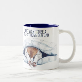 Stay-at-home dog dad mug tweekleurige koffiemok