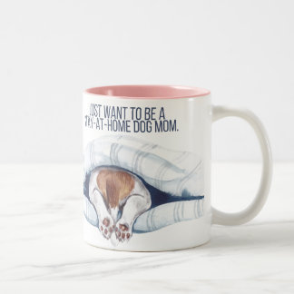 Stay-at-home dog mom mug tweekleurige koffiemok