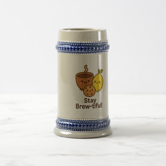 Stay Brew-tiful – Cute Coffee, Lemon & Cookie  Bierpul (Center)
