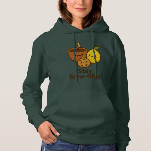 Stay Brew-tiful – Schattigee koffie, citroen en ko Hoodie (Voorkant)