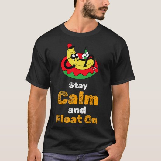 Stay Calm and Float On Water Yoga T-shirt (Voorkant)
