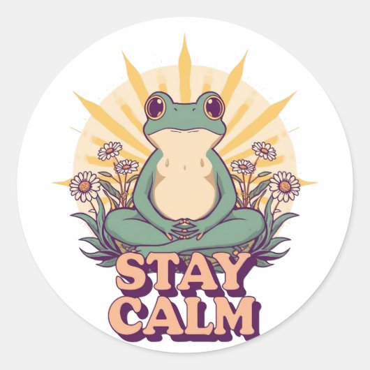 Stay Calm Frog Sticker (Voorkant)
