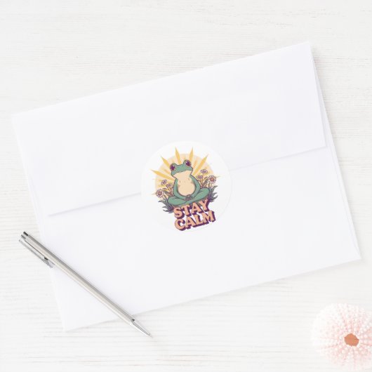 Stay Calm Frog Sticker (Envelop)