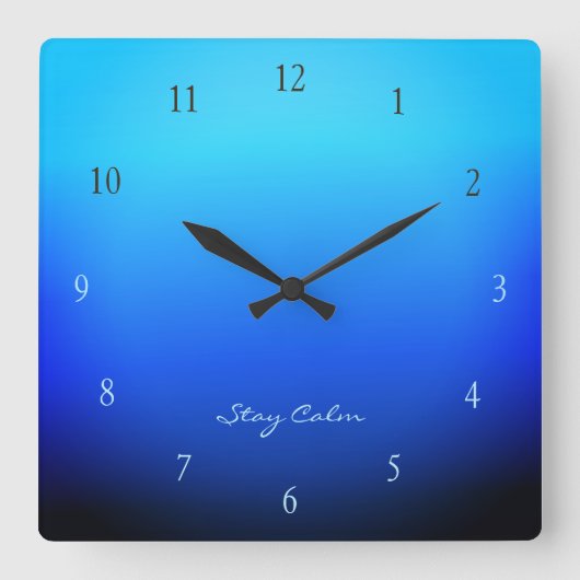 Stay Calm Ocean Gradient Vierkante Klok (Voorkant)