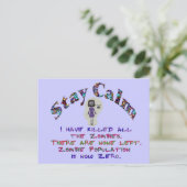 Stay Calm Zombies zijn dood Briefkaart (Staand voorkant)