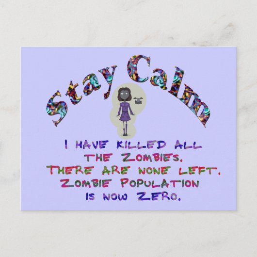 Stay Calm Zombies zijn dood Briefkaart (Voorkant)