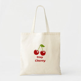 Stay Cherry – Minimalistische esthetische Canvas t Tote Bag