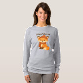 Stay Clever Women’s Winter T-Shirt – Cute Fox in (Voorkant volledig)