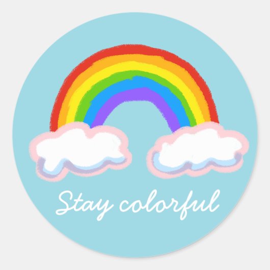 Stay colorful ronde sticker (Voorkant)