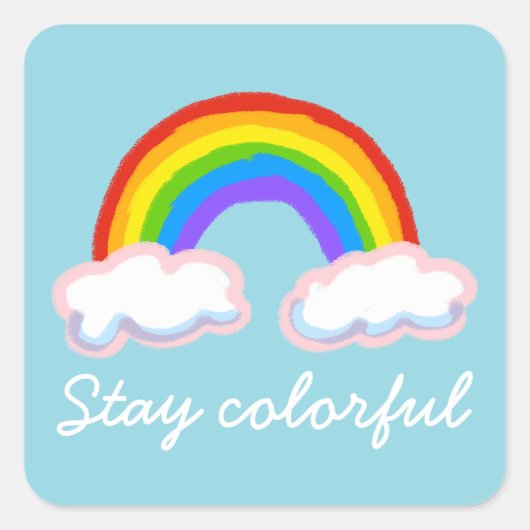 Stay colorful vierkante sticker (Voorkant)