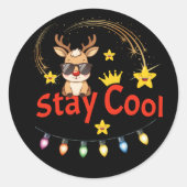 Stay Cool Christmas Reindeer Sticker (Voorkant)