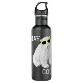Stay Cool Cute Baby Polar Bear Cub With Sunglasses Waterfles (Voorkant)