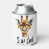 Stay Cool - Giraffe met zonnebril Illustratie Blikjeskoeler (Blikje Voorkant)