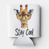 Stay Cool - Giraffe met zonnebril Illustratie Blikjeskoeler (Achterkant)