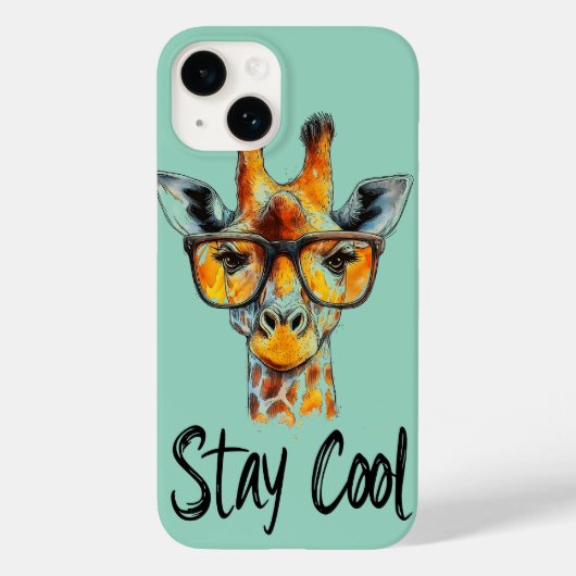 Stay Cool - Giraffe met zonnebril Illustratie Case-Mate iPhone Case (Achterkant)