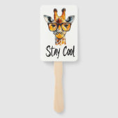 Stay Cool - Giraffe met zonnebril Illustratie Handwaaier (Achterkant)