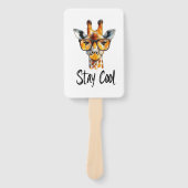 Stay Cool - Giraffe met zonnebril Illustratie Handwaaier (Voorkant)