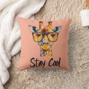 Stay Cool - Giraffe met zonnebril Illustratie Kussen