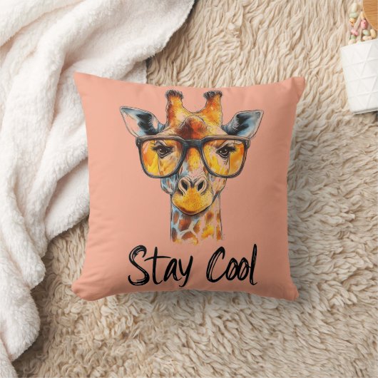 Stay Cool - Giraffe met zonnebril Illustratie Kussen (Deken)