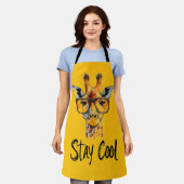 Stay Cool - Giraffe met zonnebril Illustratie Schort (Gedragen)