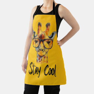 Stay Cool - Giraffe met zonnebril Illustratie Schort
