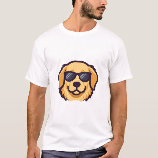 Stay Cool Golden Retriever Mascot - Bold Minimalis T-shirt