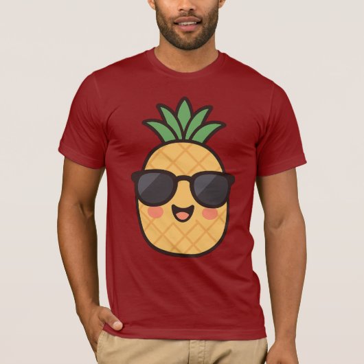 Stay Cool – Kawaii Pineapple Summer Design T-shirt (Voorkant)