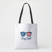 Stay Cool Patriotic Sunglasses beroemd gemaakt doo Tote Bag (Voorkant)