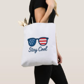 Stay Cool Patriotic Sunglasses beroemd gemaakt doo Tote Bag (Dichtbij)