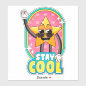 Stay Cool Retro Star Pop Sticker (Vel)