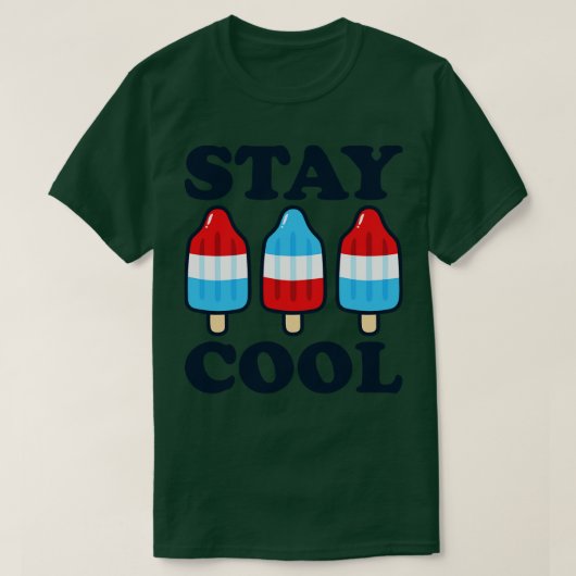 Stay Cool Rocket Red White en Blue Popsicle Summe T-shirt (Design voorkant)