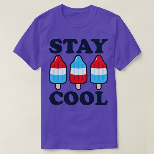 Stay Cool Rocket Red White en Blue Popsicle Summe T-shirt (Design voorkant)
