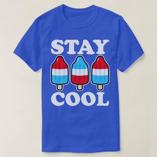 Stay Cool Rocket Red White en Blue Popsicle Summe T-shirt (Design voorkant)